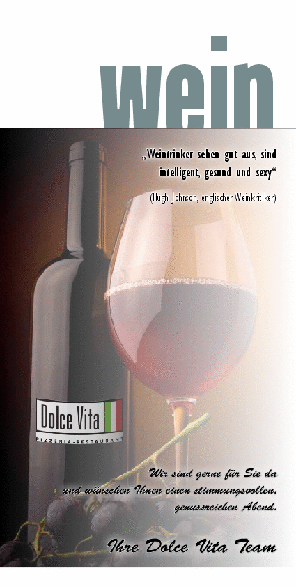 Weinkarte Restaurant Doce Vita